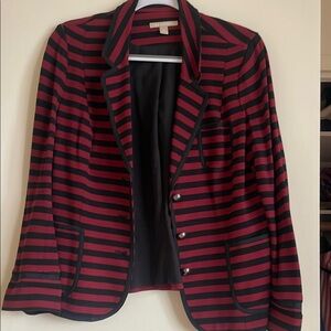 Striped Red and Black Women's Blazer